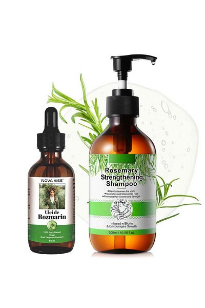 NOVA KISS ® Rosemary Oil And Shampoo Hair Growth Set, 1 X 60 Ml, 1 X 300 ml