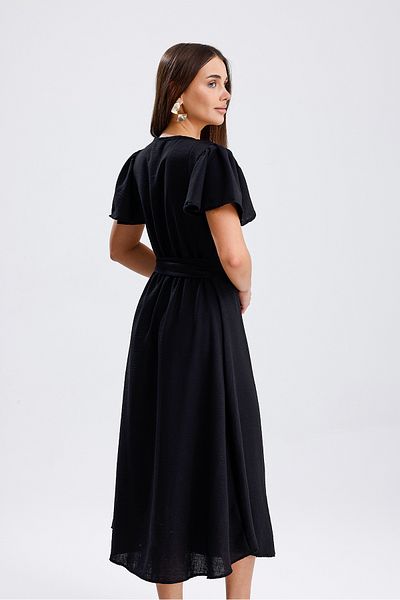 jöns since 1997 Women's V-Neck Belted Linen Long Dress