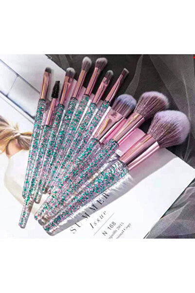 Choice1 مجموعة فرش مكياج احترافية مكونة من 10 قطع باللون الأخضر، فرشاة فائقة النعومة، فرشاة أحمر الخدود، كريم الأساس، الكونسيلر، E