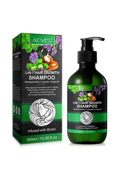 NOVA KISS 3 In 1 Shampoo With Castor Oil, Lavender, Argan For Hair Growth, 300 ml