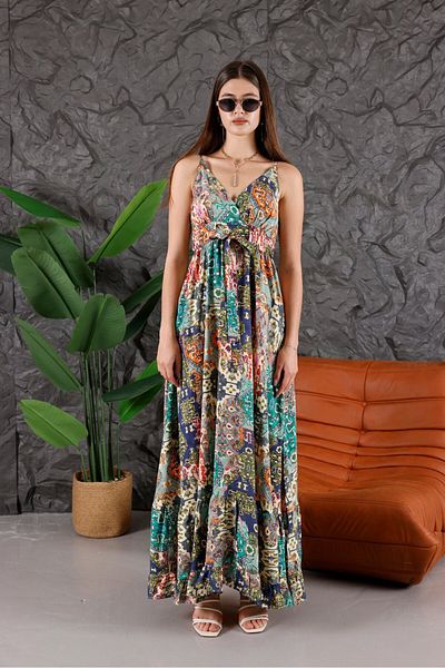 Pulli Collection Φόρεμα με μοτίβο βισκόζης Maxi Belted