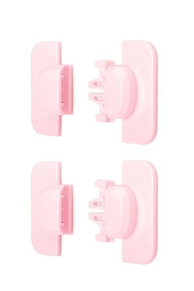 zola Set of 2 child safety locks, corners, furniture, refrigerator, plastic, adhesive bonding, 6.5x6x1 cm