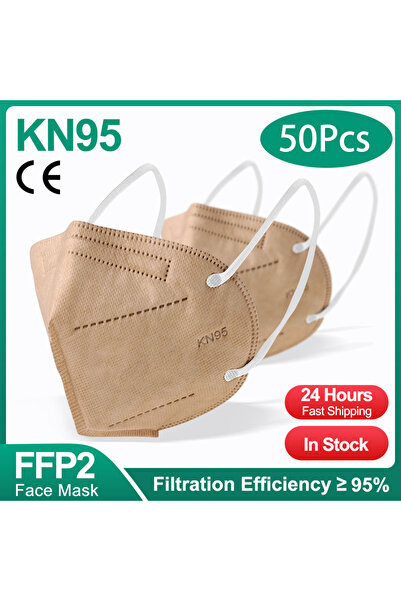 Choice KN95-50 قطعة - بني 10-200 قطعة كمامة ffp2 سوداء kn95 ماسكاريلا سوداء ل...