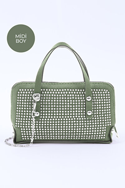 SHAKA Μίνι τσάντα χειρός με φερμουάρ, μονόχωρο, με αλυσίδα, από ύφασμα σουέτ ...