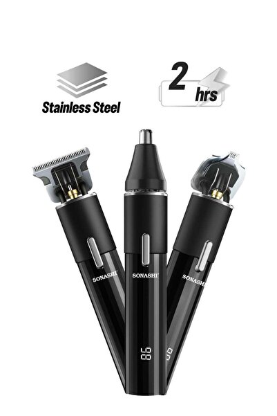 sonashi 6-in-1 Rechargeable Hair Clipper Set - Trimmer/Shaver/Nose Trimmer, S...