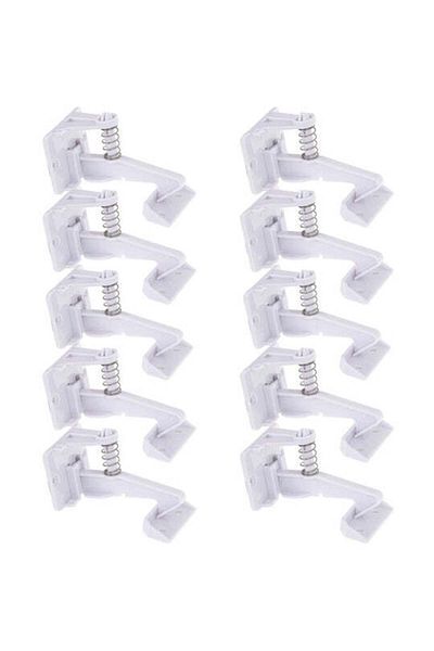 zola Set of 10 child safety locks, Zola®, for inside drawers, plastic, white
