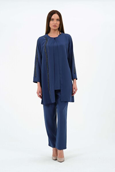 GLR&GYM CEYSU KADIN BÜYÜK BEDEN PETEK KUMAŞ PANTOLONLU TUNİK İKİLİ ANNE ABİYE...