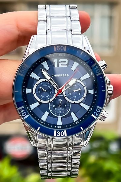 Choppers New Season Sports Model Silver Color Men's Wristwatch Bracelet with Gift Father's Day Gift