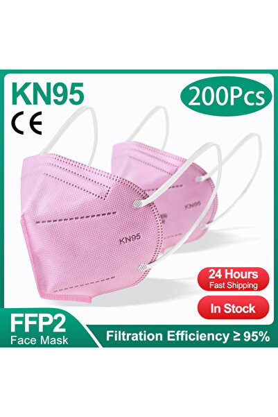 Choice KN95-200 قطعة - وردي 10-200 قطعة كمامة ffp2 سوداء kn95 ماسكاريلا سوداء...