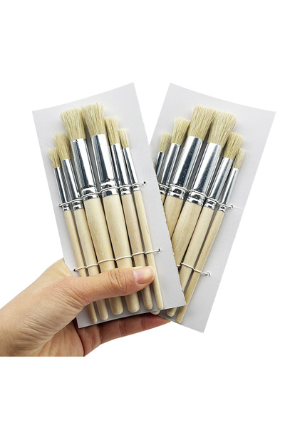 choice2 مجموعة فرش طلاء استنسل مكونة من 12 قطعة، 3/6/12/18 قطعة، بشعيرات ومقا...