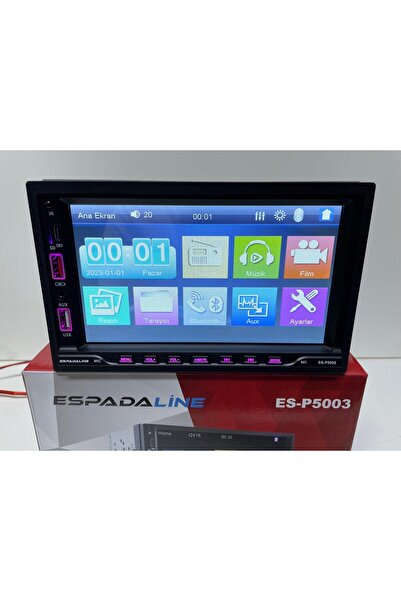 ESPADA ES-P5003 7" DABIL TEYP BLUETOOTH ÇİFT USB SD AUX TYPE-C AMFİ ÇIKIŞI KAMERA HEDİYE