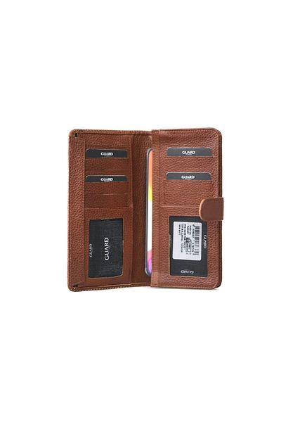 GUARD Tan Genuine Leather Women's Wallet with Phone Slot - Grd250519Wt1868