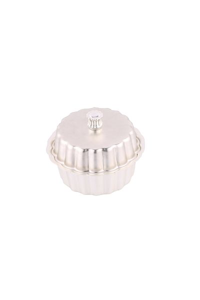 ALSAIF Date Serving Bowl By , Size: Medium, Color: Matte Silver, Pieces: 1