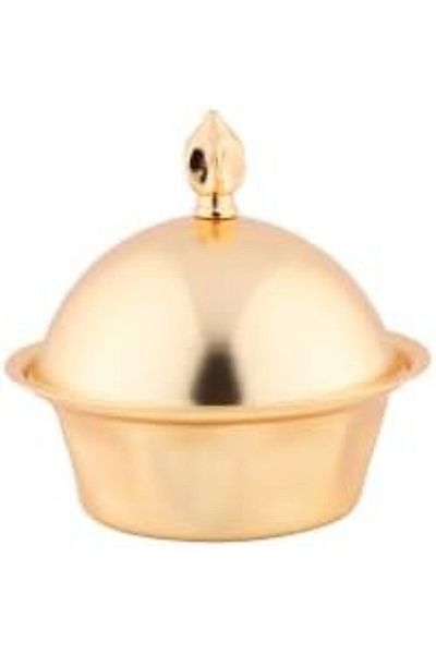 ALSAIF Iron Round Date Bowl By , Small Size, Matte Gold Color, 1 Piece