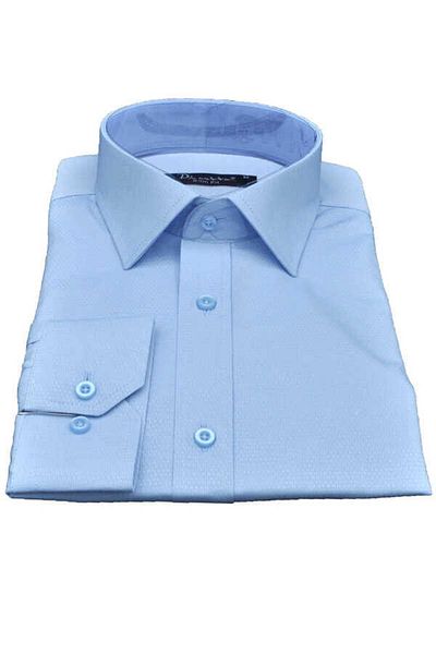 Dicotto Ανδρικό πουκάμισο με μοτίβο μπλε Dobby Slim Fit μονόχρωμο μακρυμάνικο - 257-4