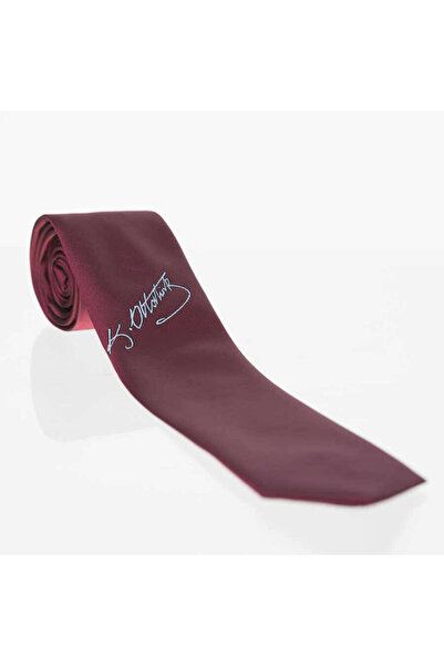 Gaffy Ataturk Signature D Tkano sa šarom klaret crvena kravata - AK-25