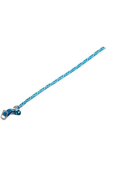 zola Zgarda pentru catei, cu clopotei si buline sclipicioase, reglabila, 30x1 cm, albastra