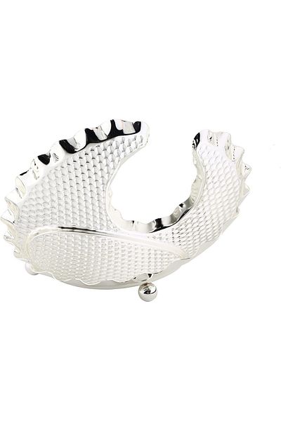 ALSAIF Small Decorative Iron Tray with Short Legs from ALSAIF, Rectangular, Silver