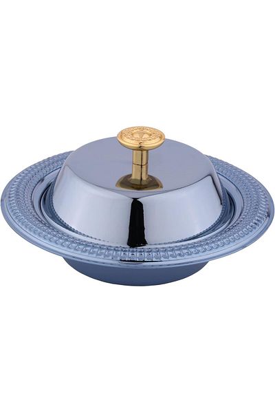 ALSAIF Iron Date Bowl With Circular Design - Small, Sapphire Blue