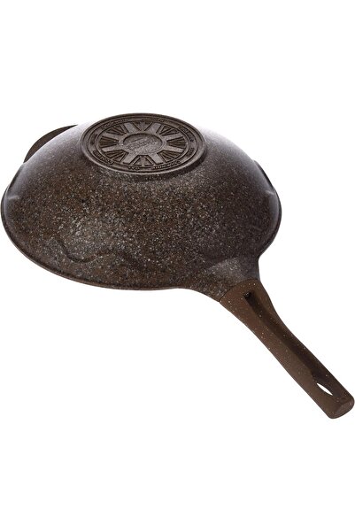 ALSAIF Non-stick Aluminum Pan With Glass Lid By Al-saif - Size: 32 Cm, Color: Brown Granite