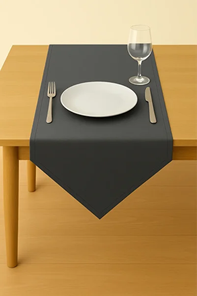 Luvora Home Luna Series Velvet Textured Triangle Runner - Gray