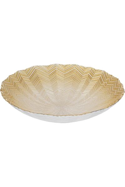 ALSAIF Deep Serving Plate, Small, Gold, by Al Saif, Acrylic