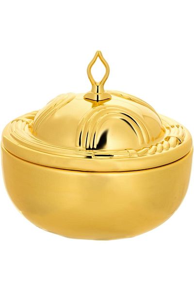 ALSAIF Round Bowl With Lid, Medium, Gold