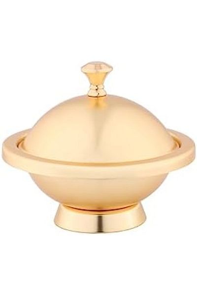 ALSAIF Round Date Bowl By , Small Iron Bowl In Matte Gold