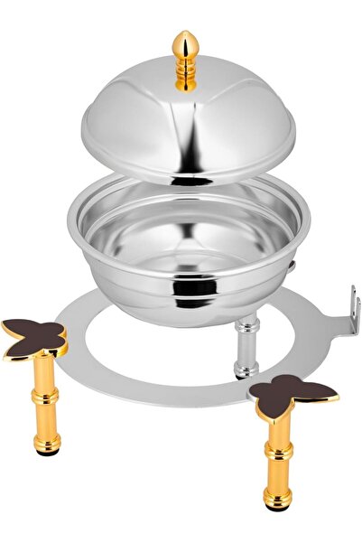 ALSAIF Rqah Circular Dates Bowl With A Lid Is Of Unique Quality And High Durability, Nickel/gold