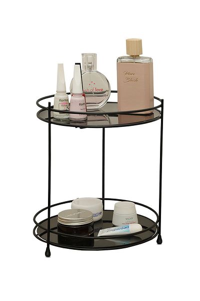 HOMİNG Metal Black 2 Layer Homing Cosmetic Organizer - Plexiglass