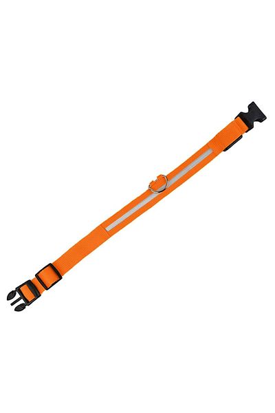 zola Zgarda LED catei, 3 moduri iluminare, impermeabila, marime S, 32-37 cm, portocalie