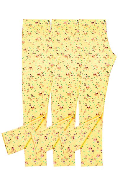 Öts Girl's 3-Piece Ribbed Long Tights (100% Cotton)