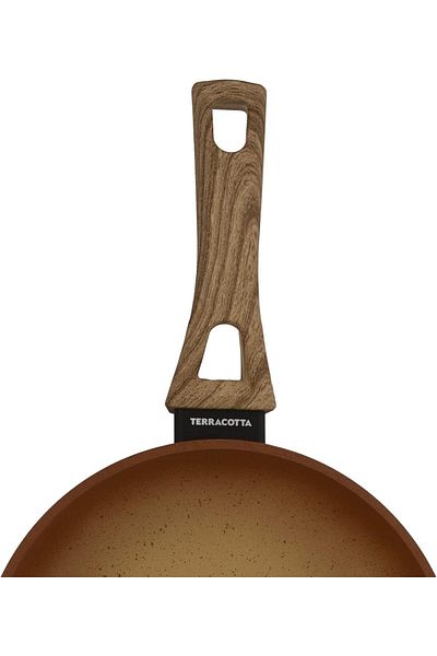 ALSAIF Amercook Terracotta Non Stick Open Fry Pan,colour: Orange,size: 28cm