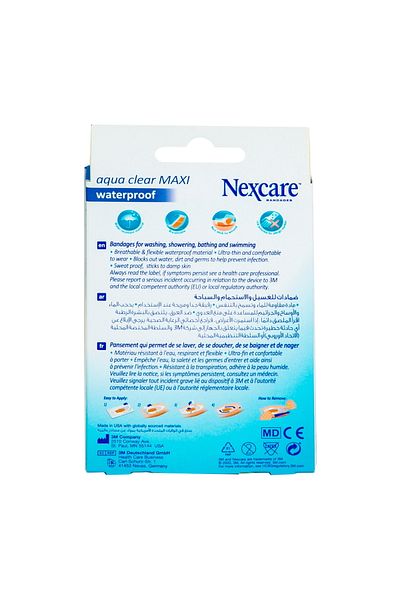Nexcare ضمادة 3M Aqua Clear Maxi المقاومة للماء، 10 قطع