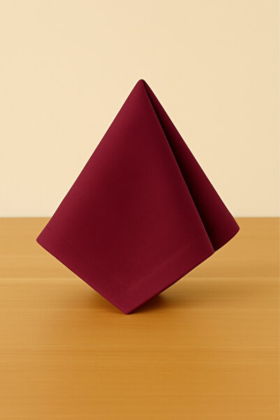 Luvora Home Luna Serisi Kadife Dokulu 2'li Misafir Peçetesi - Vişne