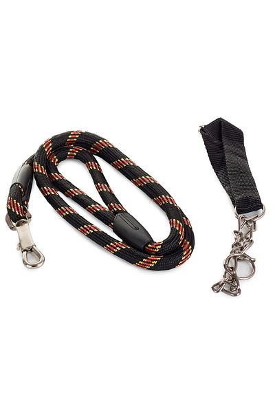 zola Lesa pentru caini, zgarda inclusa, 120x1.3 cm, neagra cu model