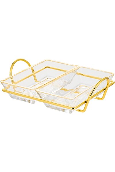 ALSAIF Glass Serving Dishes With Handle, Set Of 2, K623053/3, Multi-color, By Al Saif