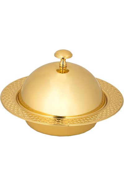 ALSAIF Hazel Date Bowl By , Golden, Iron