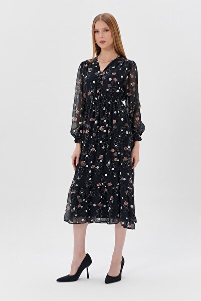 Shopping Shop Rochie din tul cu model NEGRA