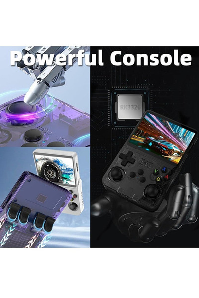 MACON جهاز ألعاب محمول R36s ريترو، سعة 64 جيجابايت، 15000 لعبة، شاشة IPS 3.5 بوصة، نظام لينكس