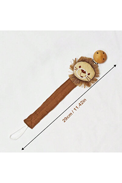 Choice مشبك مصاصة للأطفال على شكل أسد، سلسلة مصاصة خشبية من القطن لحديثي الول...