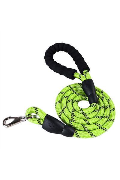 zola Dog leash, reflective, foam handle, green, 3.1M