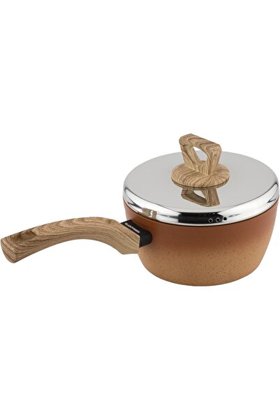 ALSAIF قدر طهي غير لاصق من تيراكوتا من أميركوك، اللون: برتقالي، المقاس: 20 سم