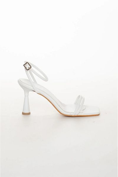 ONFA MODA Women's White Summer Heeled Shoes 8 cm Heel