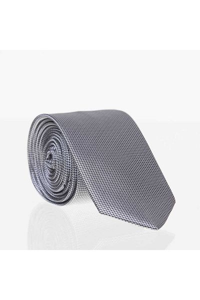 Gaffy Γκρι Slim Fit μονόχρωμη υφαντή γραβάτα / Ddk-24