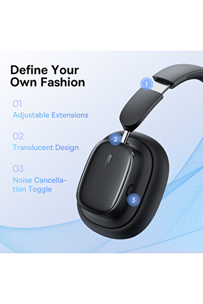 Baseus Bowie H1I Anc A00050402113-00 Bluetooth Headphone Headset Black