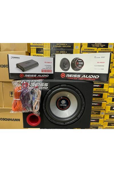 REISS AUDIO FULL SETT RS-UX12 30 CM BAS + RS-Q60.4 4 KANAL AMFİ + RS-M6DP 16 CM MİDRANGE + KABLO TK. + KABİN