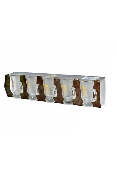 Generic 5-piece clear glass tea cup set