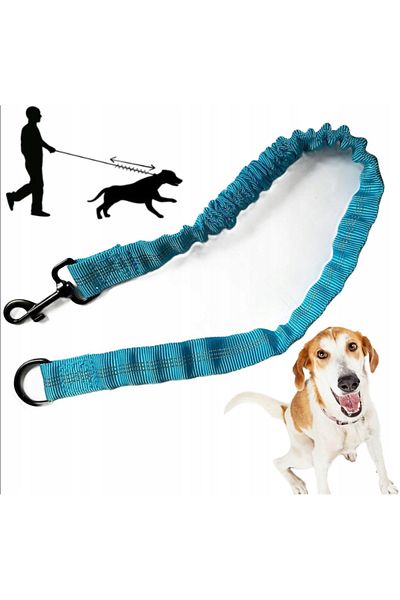 zola Amortizor pentru lesa de dresaj,cu carabina si inel din metal, lungime 95 cm, albastru