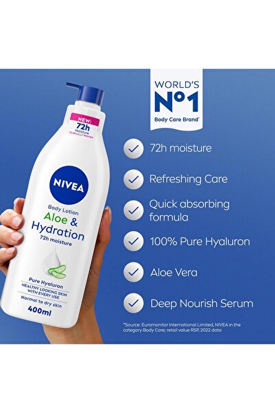 NIVEA Body Lotion - Nourishing & Moisturizing for Normal to Dry Skin, 3 × 400 ml